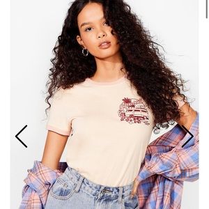 Nasty Gal Straight to Hawaii Graphic Ringer Tee